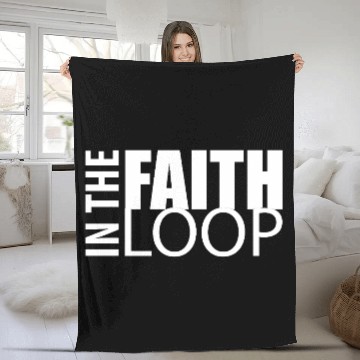 Discover Faith Loop Inspirational Design - White Typography Fleece Blankets