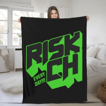Discover Vibrant RISK IT ALL Graphic Fleece Blankets