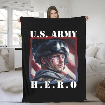 Discover US Army Hero American Soldier Patriotic Apparel Fleece Blankets