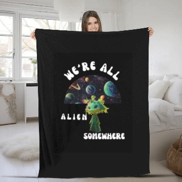 Discover Galactic Alien Adventure Design Fleece Blankets