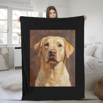 Discover Labrador Pet Portrait Artwork Fleece Blankets