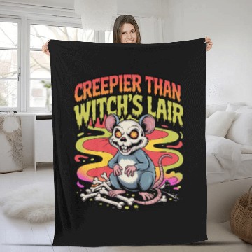 Discover Creepy Mouse with Wicked Eyes Design Fleece Blankets