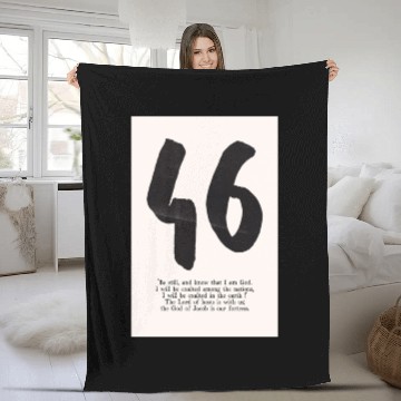 Discover Psalm 46 Minimalist Christian typography poster Fleece Blankets