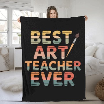 Discover Retro Best Art Teacher Ever  Fleece Blankets