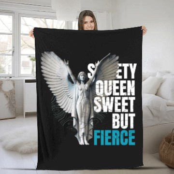 Discover Angel Statue with Empowering Quote Fleece Blankets