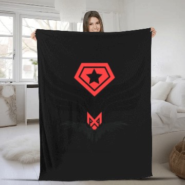 Discover Bold Superhero Shield with Wings Design Fleece Blankets