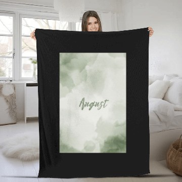 Discover August Watercolor Pastel Typography Fleece Blankets