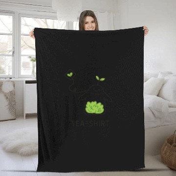 Discover Eco-Friendly Tea Plant Mascot Fleece Blankets