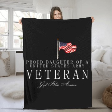 Discover Proud Daughter Of A US Army Veteran Fleece Blankets