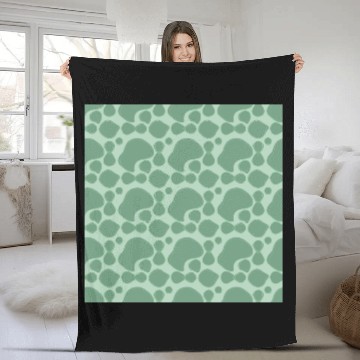 Discover Abstract Leaf Pattern in Mint Green Fleece Blankets
