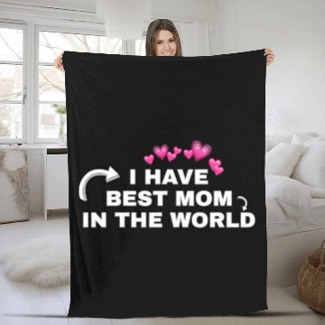Discover Best Mom Ever with Heart Icons Fleece Blankets