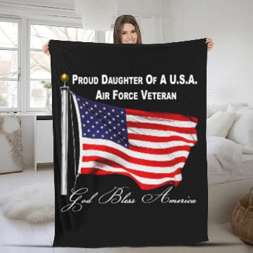 Discover Proud Daughter Of A US Air Force Veteran Fleece Blankets