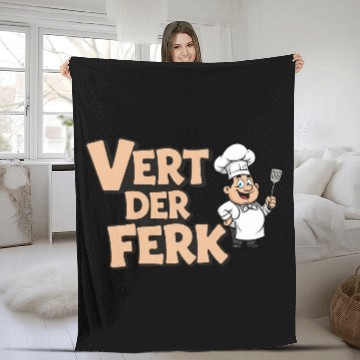 Discover Vert Der Ferk Chef Funny Cooking Gag Gift Fleece Blankets