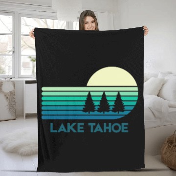 Discover Lake Tahoe California Fleece Blankets