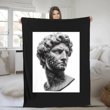 Discover Urban Graffiti Style Bust Print Fleece Blankets