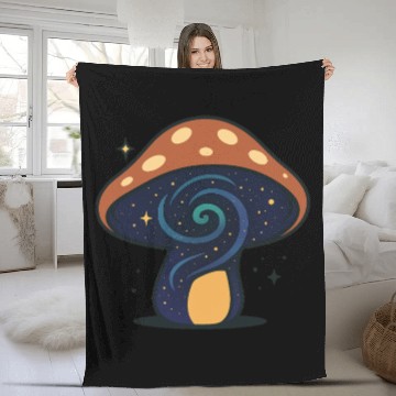 Discover Cosmic Mushroom Nightscape Fleece Blankets