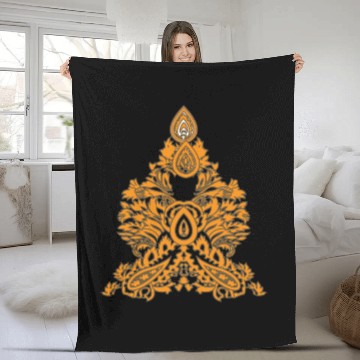 Discover Boho Paisley Triangle • Ethnic Floral Vibe Fleece Blankets
