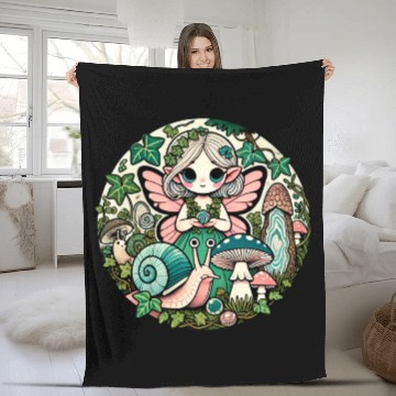 Discover Enchanted Forest Fairy Illustration Fleece Blankets