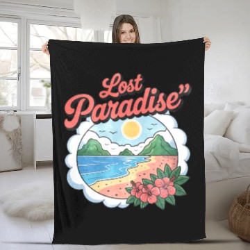 Discover Lost Paradise Tropical Scene Fleece Blankets