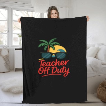 Discover Tropical Teacher Off Duty Sunglasses Design Fleece Blankets