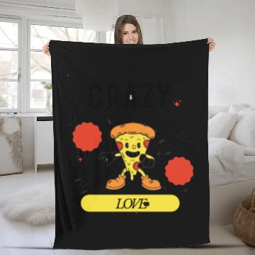 Discover Crazy in Love Pizza – The Happiest Slice Ever  D83C DF55 Fleece Blankets