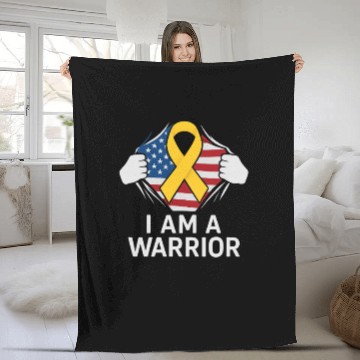 Discover American Warrior of Strength & Awareness Fleece Blankets
