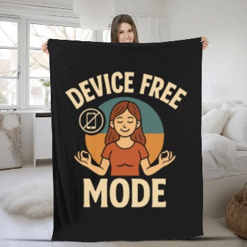 Discover Device-Free Mode Peaceful Yoga Illustration Fleece Blankets