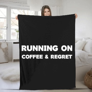Discover Morning Coffee Running Motivational Design Fleece Blankets
