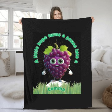 Discover Playful Grapevine Character Design Fleece Blankets