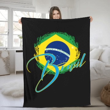 Discover Brazil Flag Fleece Blankets
