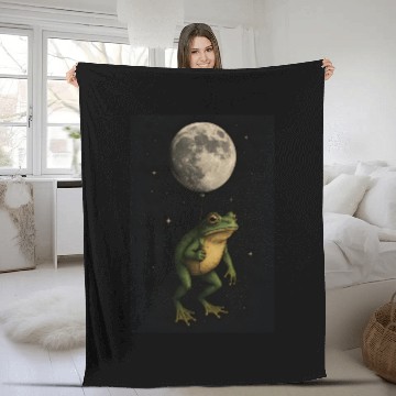 Discover Lunar Frog Nightscape Fleece Blankets