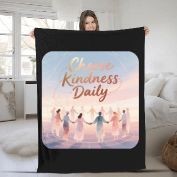 Discover Choose Kindness Daily Inspirational Design Fleece Blankets