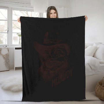Discover Western Cat Cowboy Funny Meowdy Wild West  Fleece Blankets