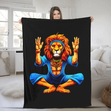 Discover Lion Yoga Fleece Blankets