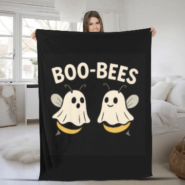 Discover Whimsical Bee Ghosts Fleece Blankets Design