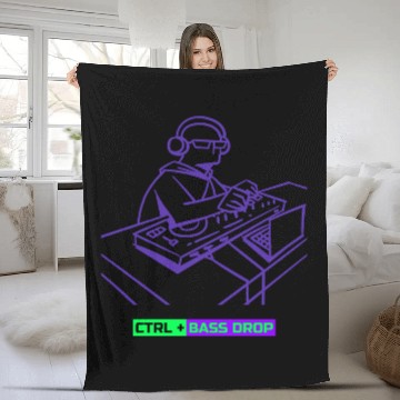 Discover CTRL + Bass Drop DJ Software Fleece Blankets