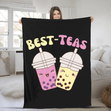 Discover Best-Teas Cute Kawaii Bubble Tea Boba Tea Fleece Blankets