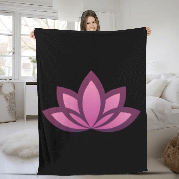 Discover Elegant Pink Lotus Mandala Design Fleece Blankets