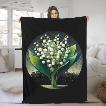 Discover Mystical Lily of the Valley Illustration Fleece Blankets