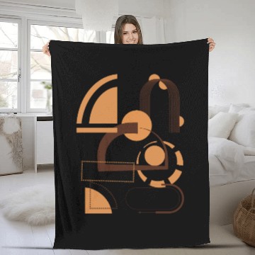 Discover Abstract Geometric Pattern in Earth Tones Fleece Blankets
