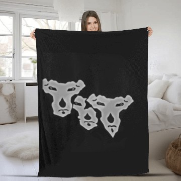 Discover Abstract Animal Mask Silhouettes Fleece Blankets