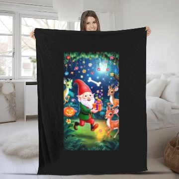 Discover Enchanted halloween Christmas Scene with Reindeer Fleece Blankets
