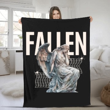 Discover Reflective Angel Sculpture Design Fleece Blankets