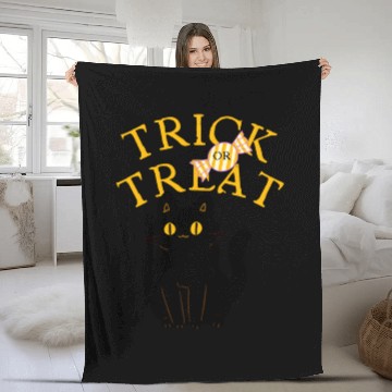 Discover Whimsical Halloween Cat Halloween Night Fleece Blankets