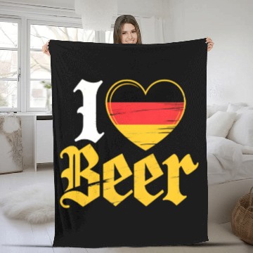 Discover I Love Beer German Bier Funny Germany Flag Fleece Blankets