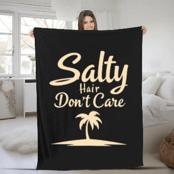 Discover Salty Hair Don't Care Beach Vibes Fleece Blankets