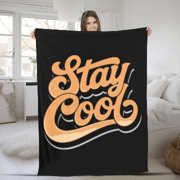 Discover Retro style stay cool text Fleece Blankets typography