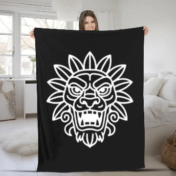 Discover Aztec Feathered Serpent Artwork Fleece Blankets