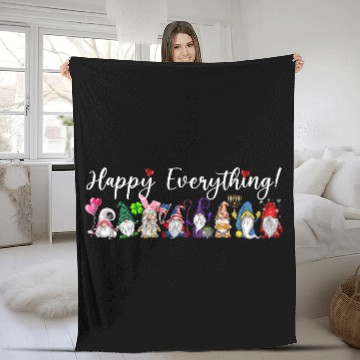 Discover Happy Everything Gnomes Every Seasons All Year Fleece Blankets