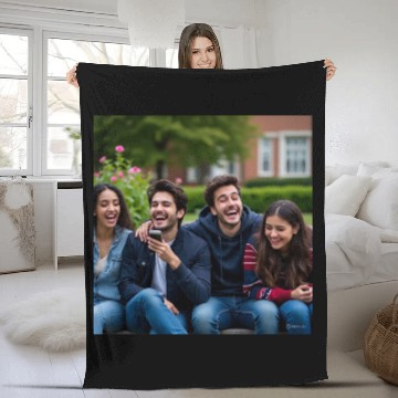 Discover Joyful Group Friendship Illustration Fleece Blankets